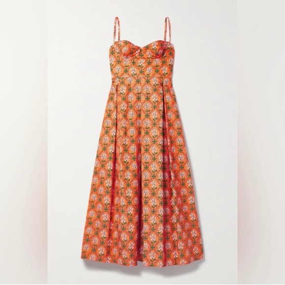 NWT AGUA BY AGUA BENDITA Mambo Herbal Floral Midi Dress - Picture 2 of 8